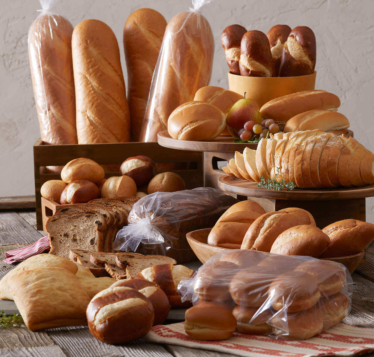 Bunch of buns and breads